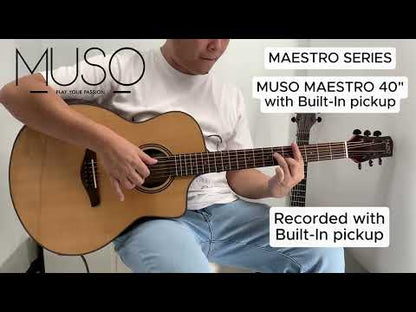 MUSO Maestro 40" Acoustic Guitar w/ Pickup (Natural)